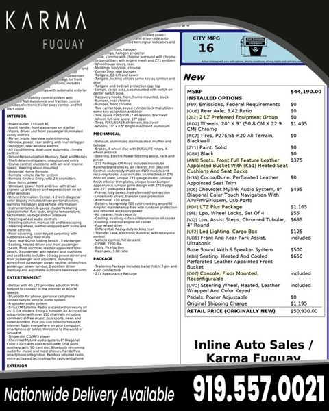 2015 Chevrolet Silverado 1500 LTZ Double Cab Short Box 4WD