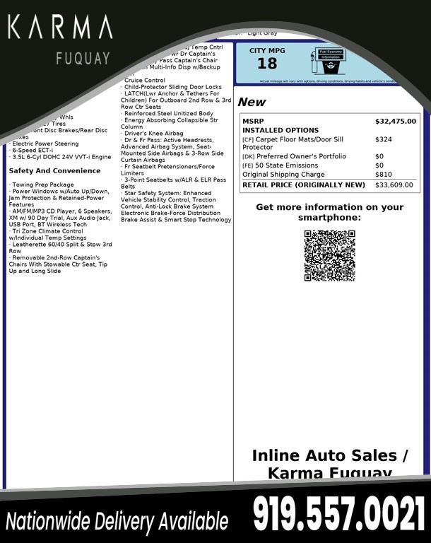 Toyota Sienna XLE 8-Pass in Fuquay-Varina