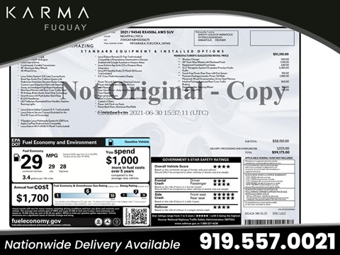 2021 Lexus RX 450hL AWD