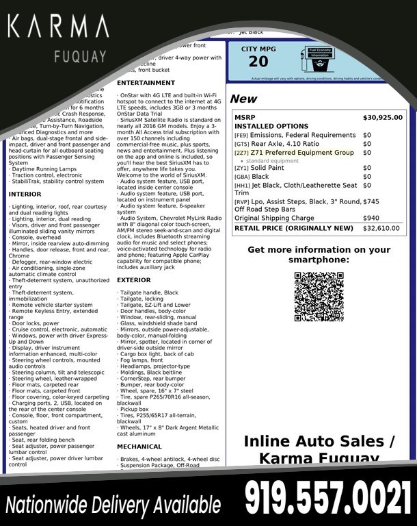Chevrolet Colorado Z71 Crew Cab 2WD Long Box in Fuquay-Varina