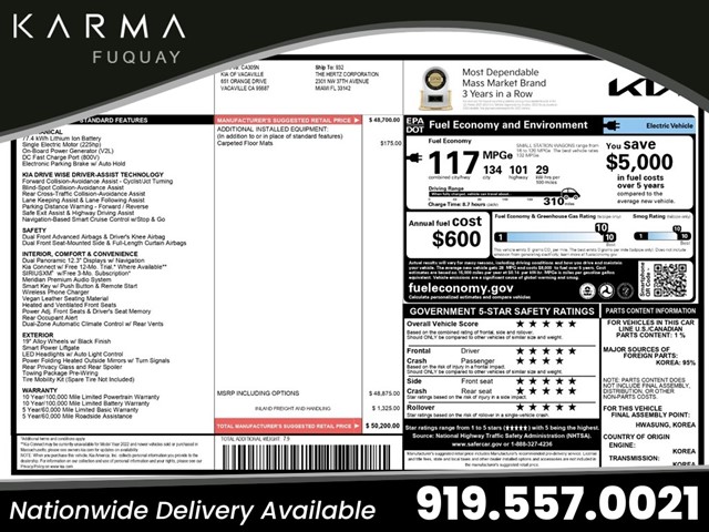 Kia EV6 WIND RWD LONG RANGE in Fuquay-Varina