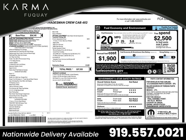 RAM 1500 Classic Tradesman Crew Cab SWB 2WD in Fuquay-Varina