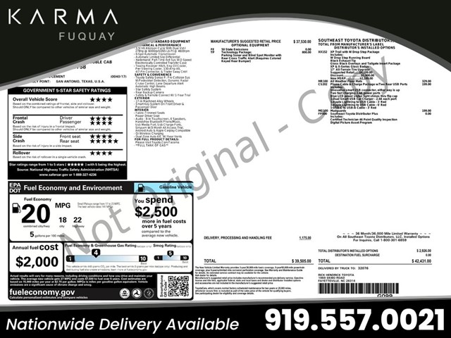 Toyota Tacoma SR5 Double Cab Long Bed V6 6AT 4WD in Fuquay-Varina