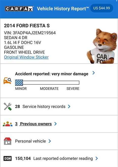 2014 Ford Fiesta S Sedan