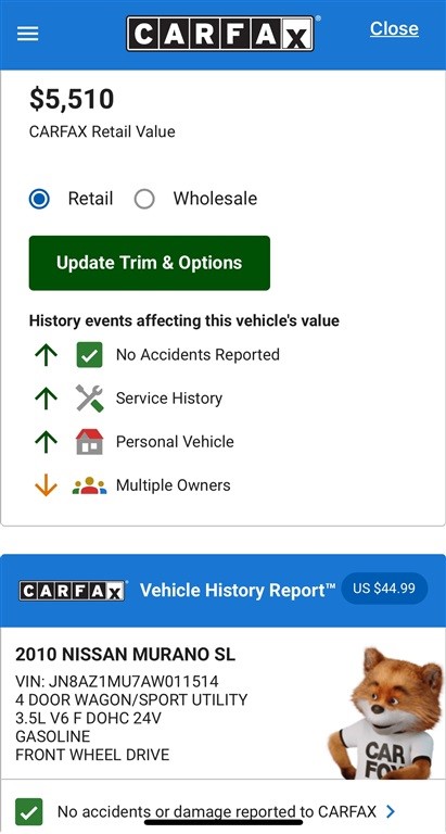 2010 Nissan Murano SL