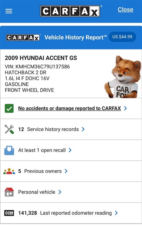 2009 Hyundai Accent 5 Speed Manual Fuel Sipper! 