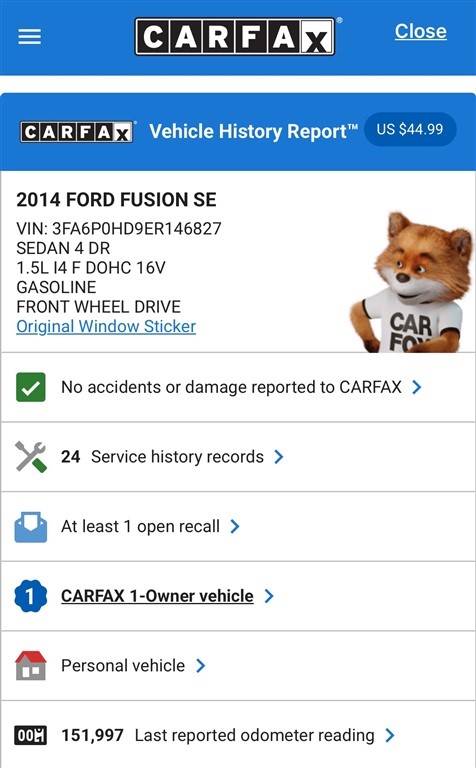 2014 Ford Fusion Great Tires, Clean, Great on Gas!