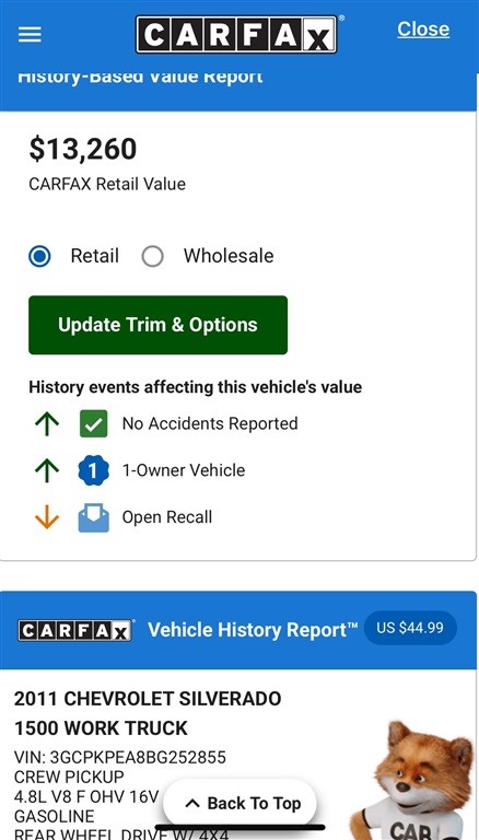 2011 Chevrolet Silverado 1500 V8, 4WD, Crew Cab, Great Miles!