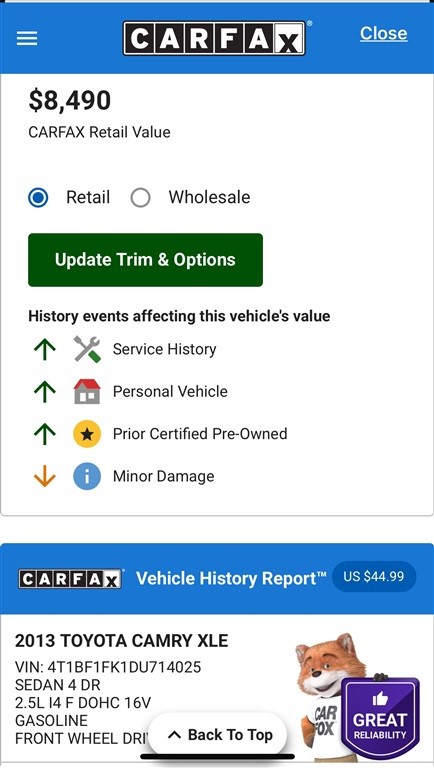 2013 Toyota Camry XLE, Great Tires, Loaded! 