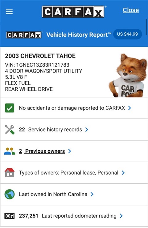 2003 Chevrolet Tahoe 2WD