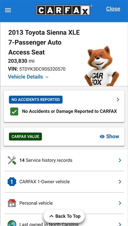 2013 Toyota Sienna XLE FWD 8-Passenger V6