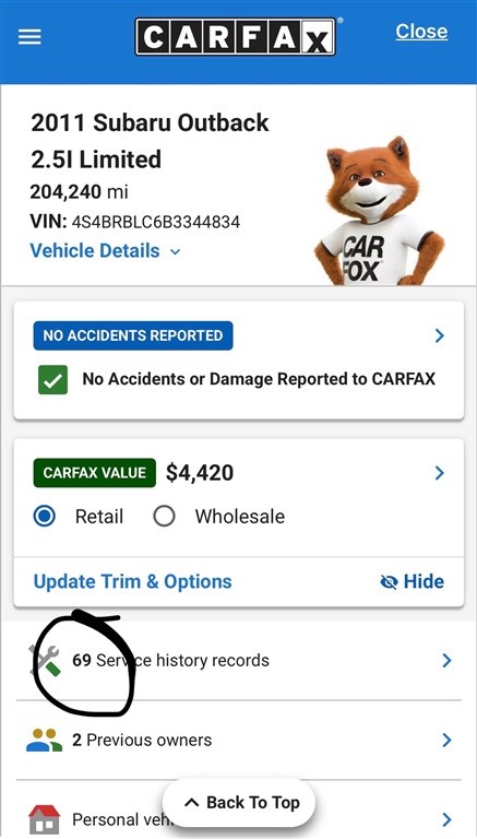 2011 Subaru Outback 2.5i Limited