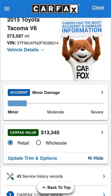 2015 Toyota Tacoma Double Cab Long Bed V6 5AT 4WD