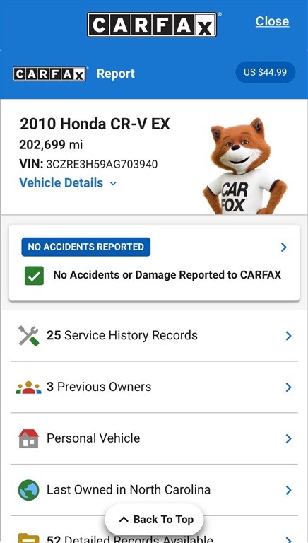 2010 Honda CR-V EX 2WD 5-Speed AT