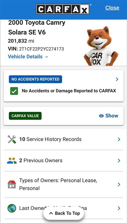 2000 Toyota Camry Solara SLE
