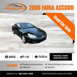 2006 Honda Accord LX Coupe AT for sale by dealer