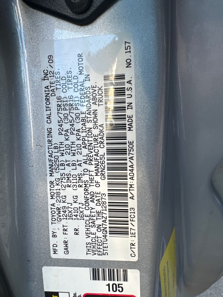 2010 Toyota Tacoma PreRunner V6 photo