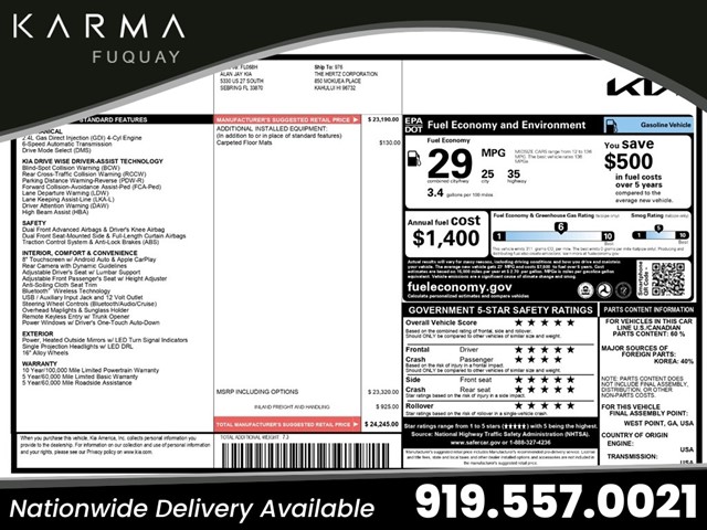 Blue 2020 Kia Optima LX FWD Sedan Front-Wheel Drive Automatic