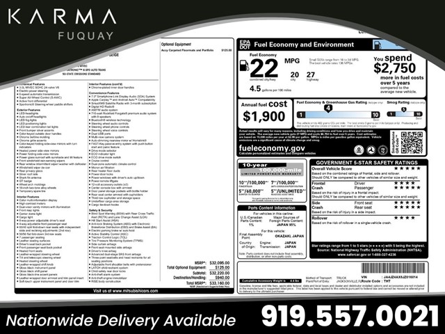 Brown 2018 Mitsubishi Outlander GT S-AWC SUV / Crossover All-Wheel Drive Continuously Variable Transmission