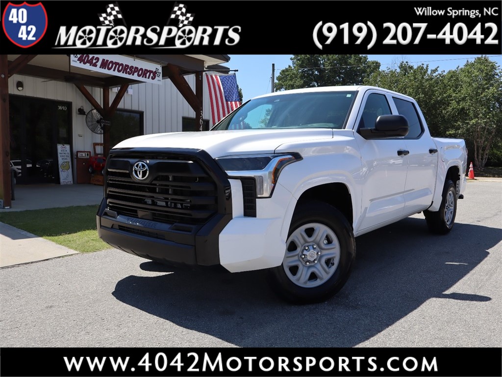 White 2024 Toyota Tundra SR CrewMax Cab 4WD Pickup Truck Four-Wheel Drive Automatic